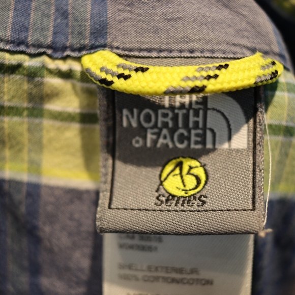 The North Face A5 Series Green Plaid Short-Sleeve Hiking Shirt Medium - Picture 12 of 13
